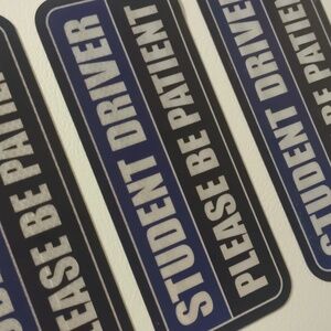 2 Student Driver Please Be Patient  Car Magnets Black Blue Permit Driver Ed